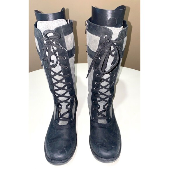 Ugg Australia Brystl Tall Boot Black Lace Up Tall Waterproof Leather 1095158 US9 - Picture 1 of 15